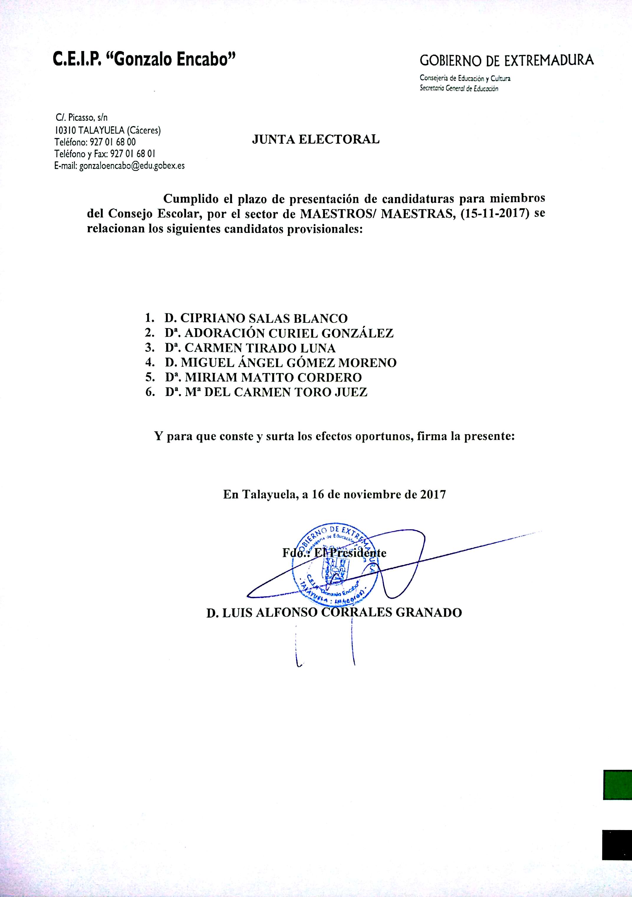 provisionales maestros