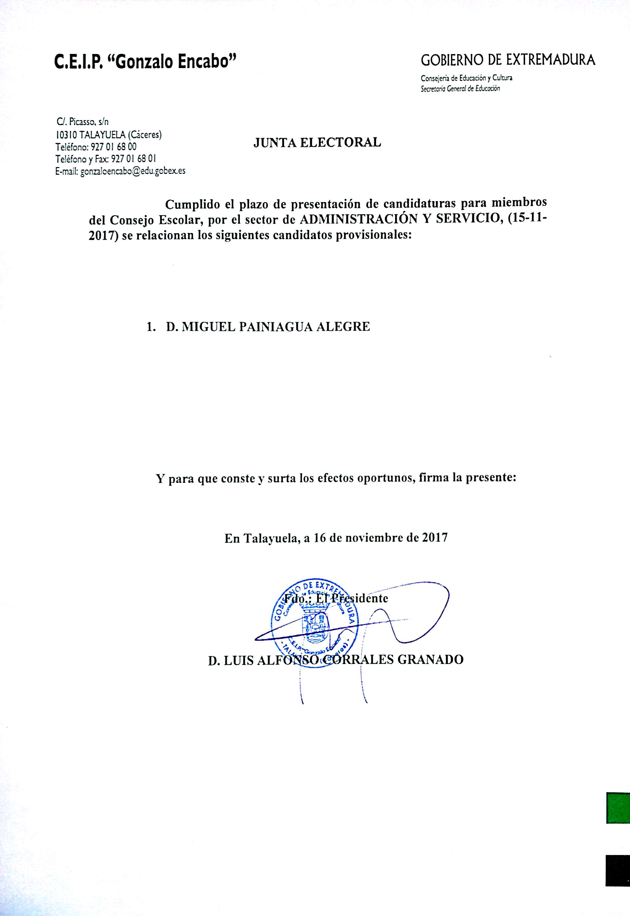provisionales pas