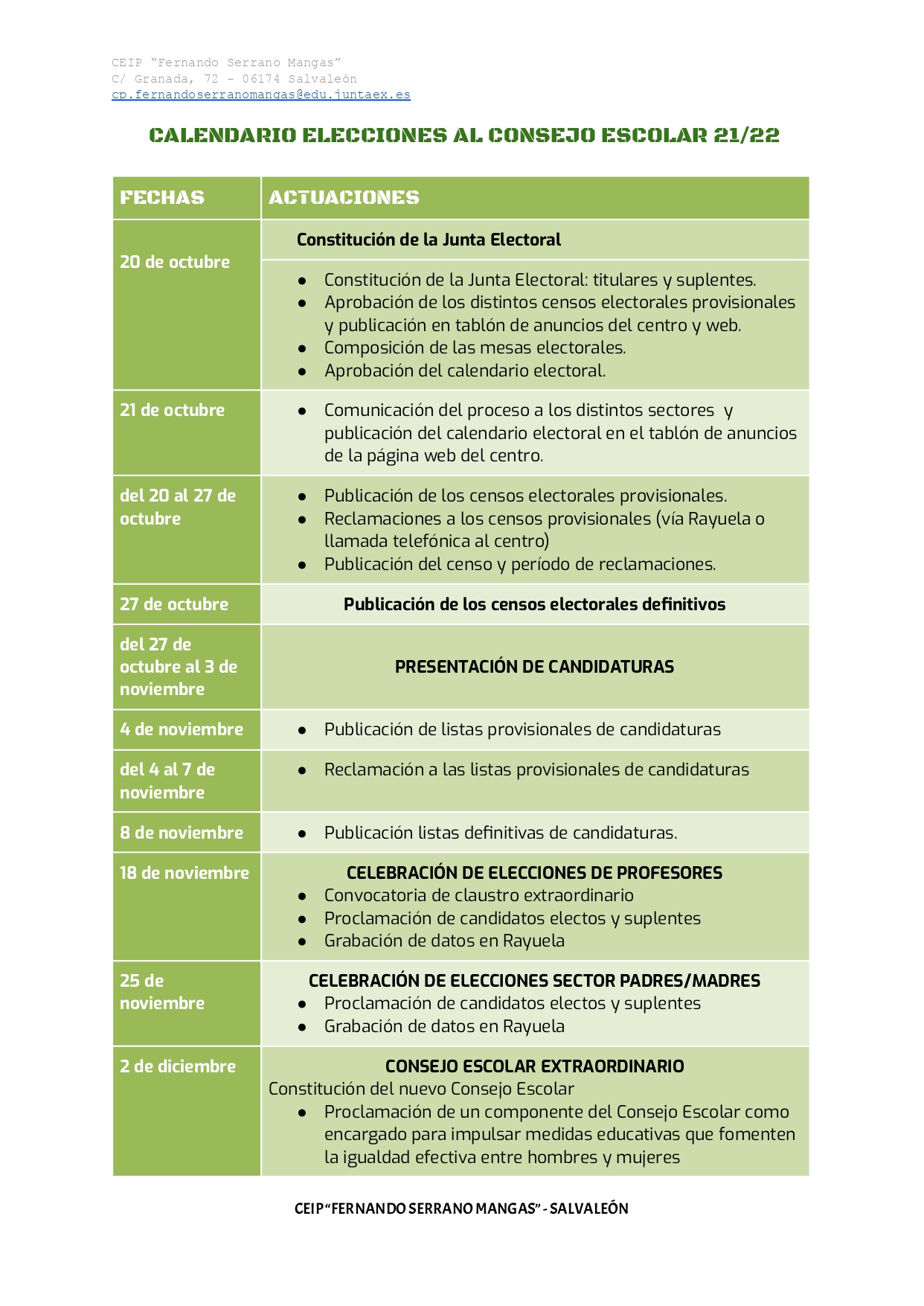 ELECCIONES AL CONSEJO ESCOLAR calendario 21 22 page 0001