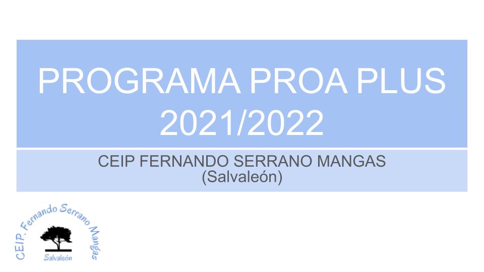 PROGRAMA PROA PLUS 2021 2022