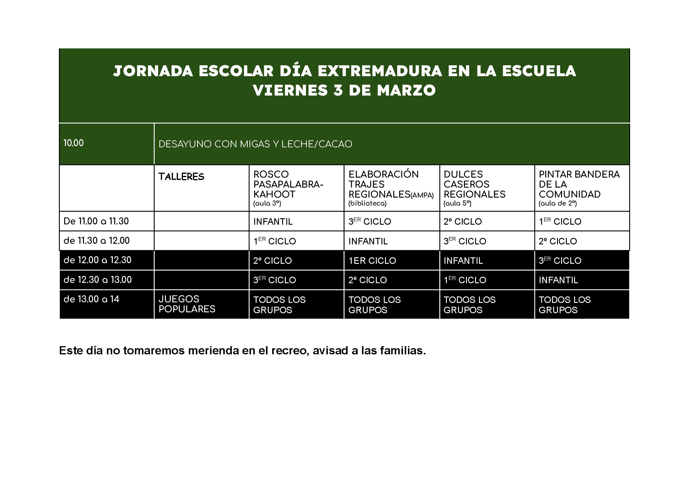 JORNADA ESCOLAR DIA EXTREMADURA EN LA ESCUELA 1