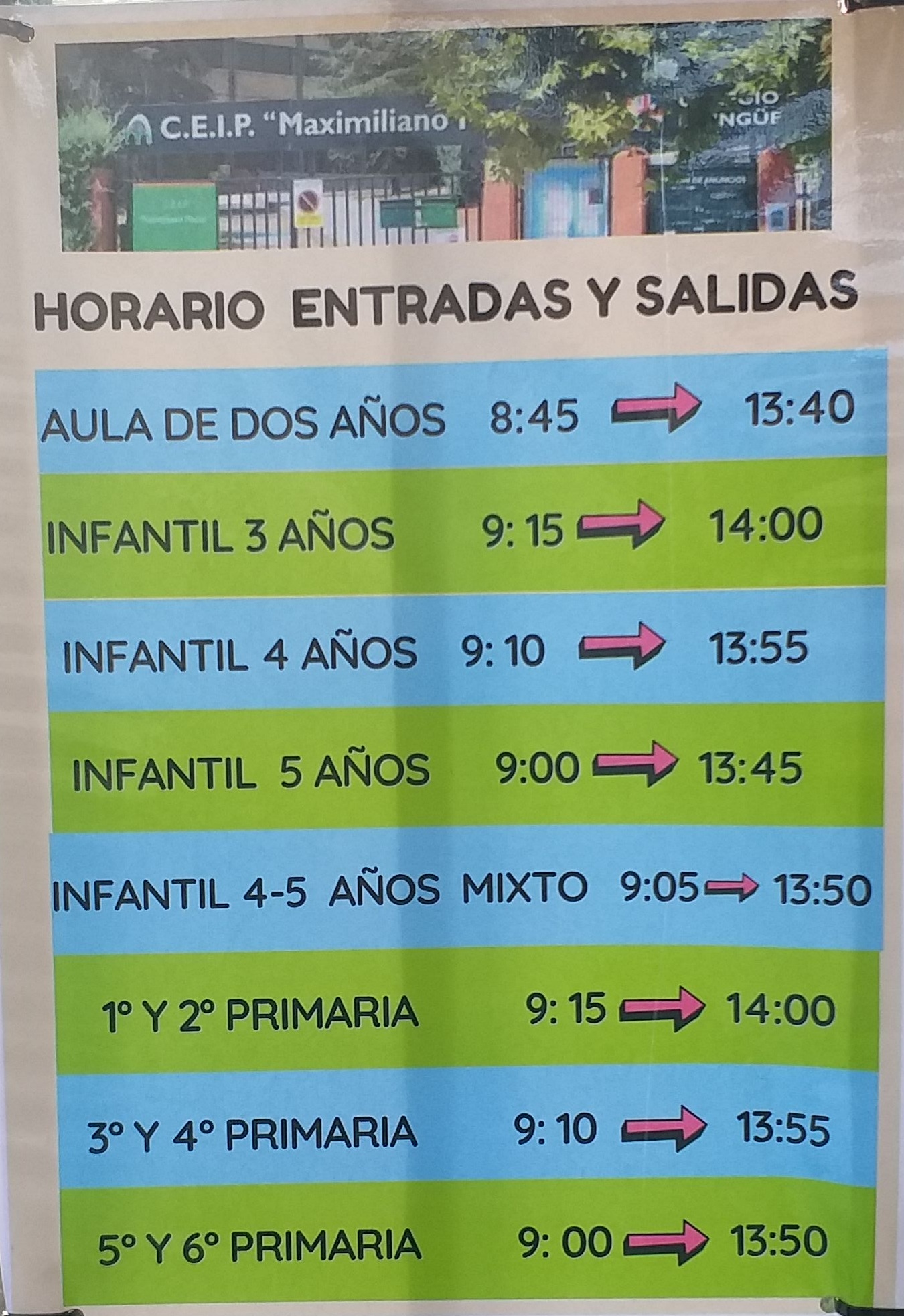 salidas y entradas