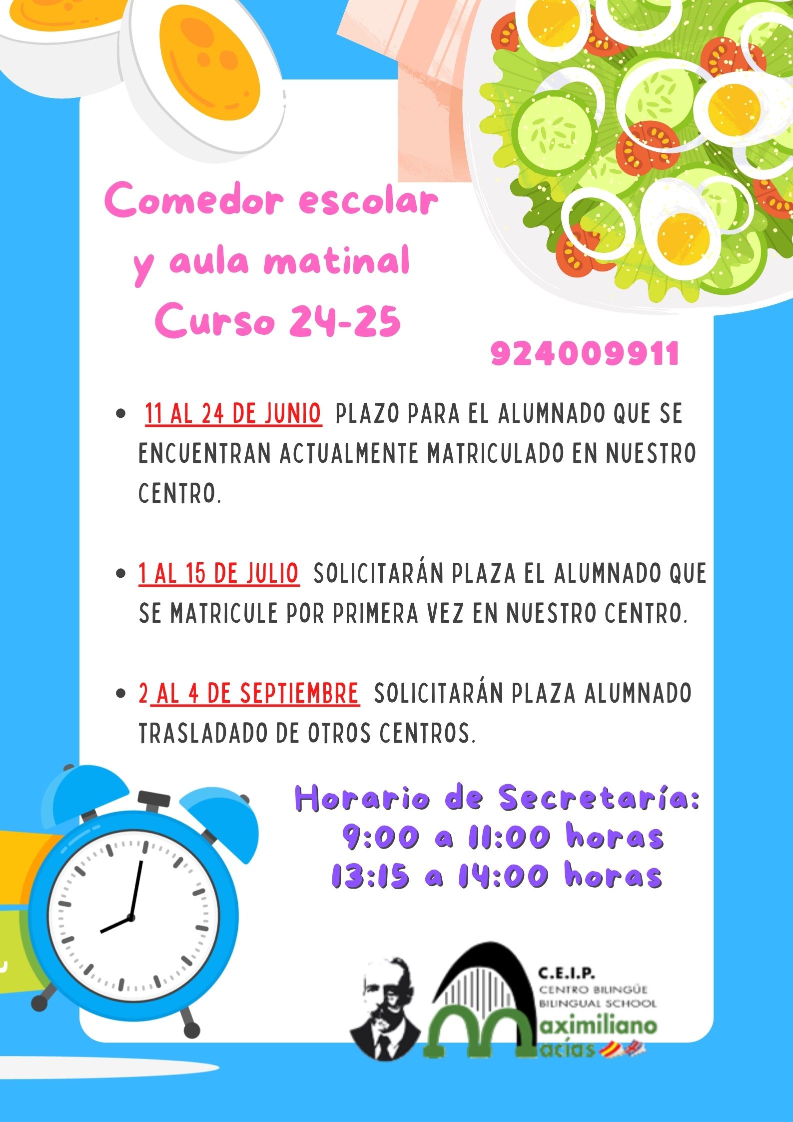 Poster portada Alumnos de comedor Organización Azul 2