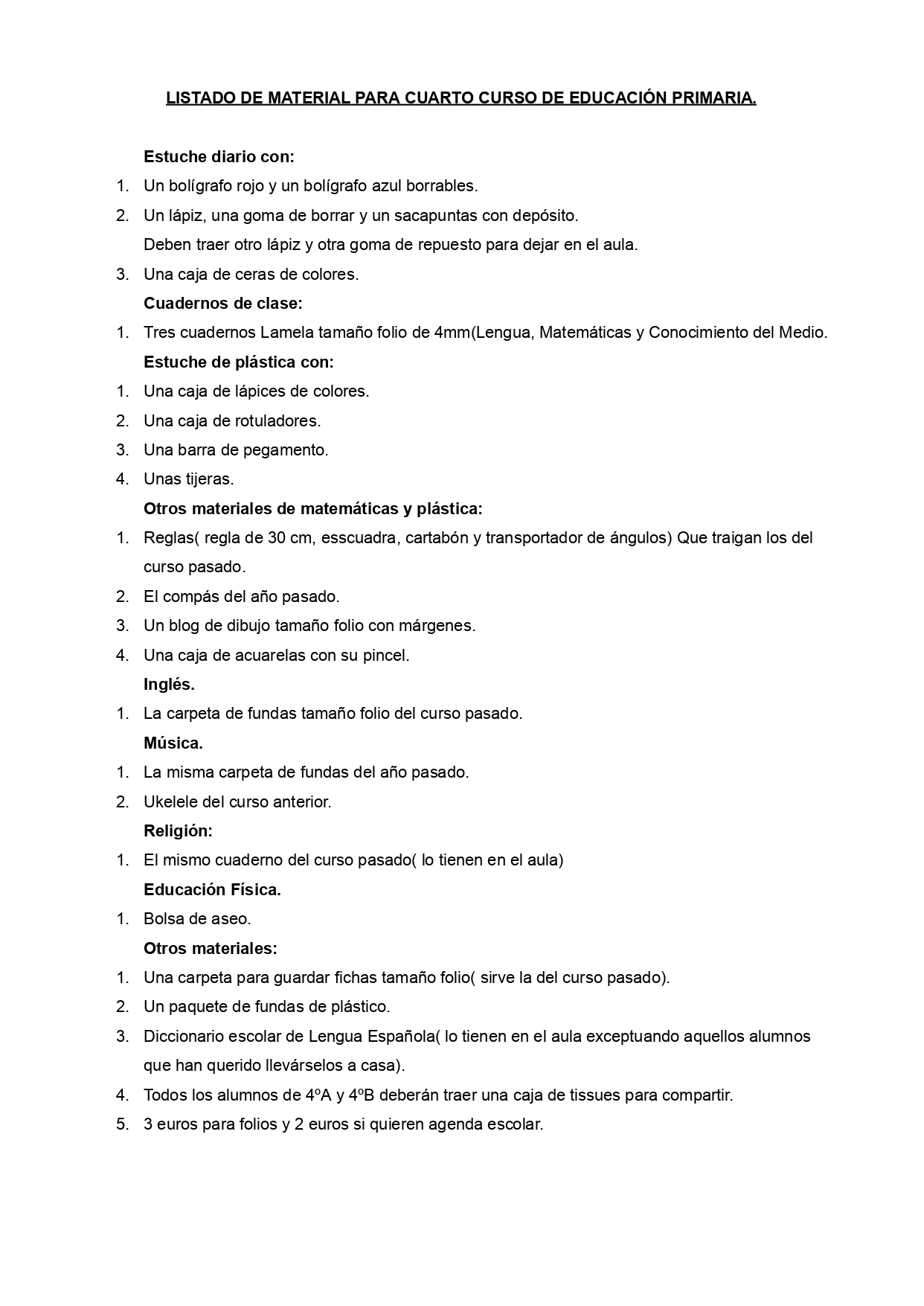 4º LISTADO MATERIAL 4ºEP CURSO 2024 25 page 0001