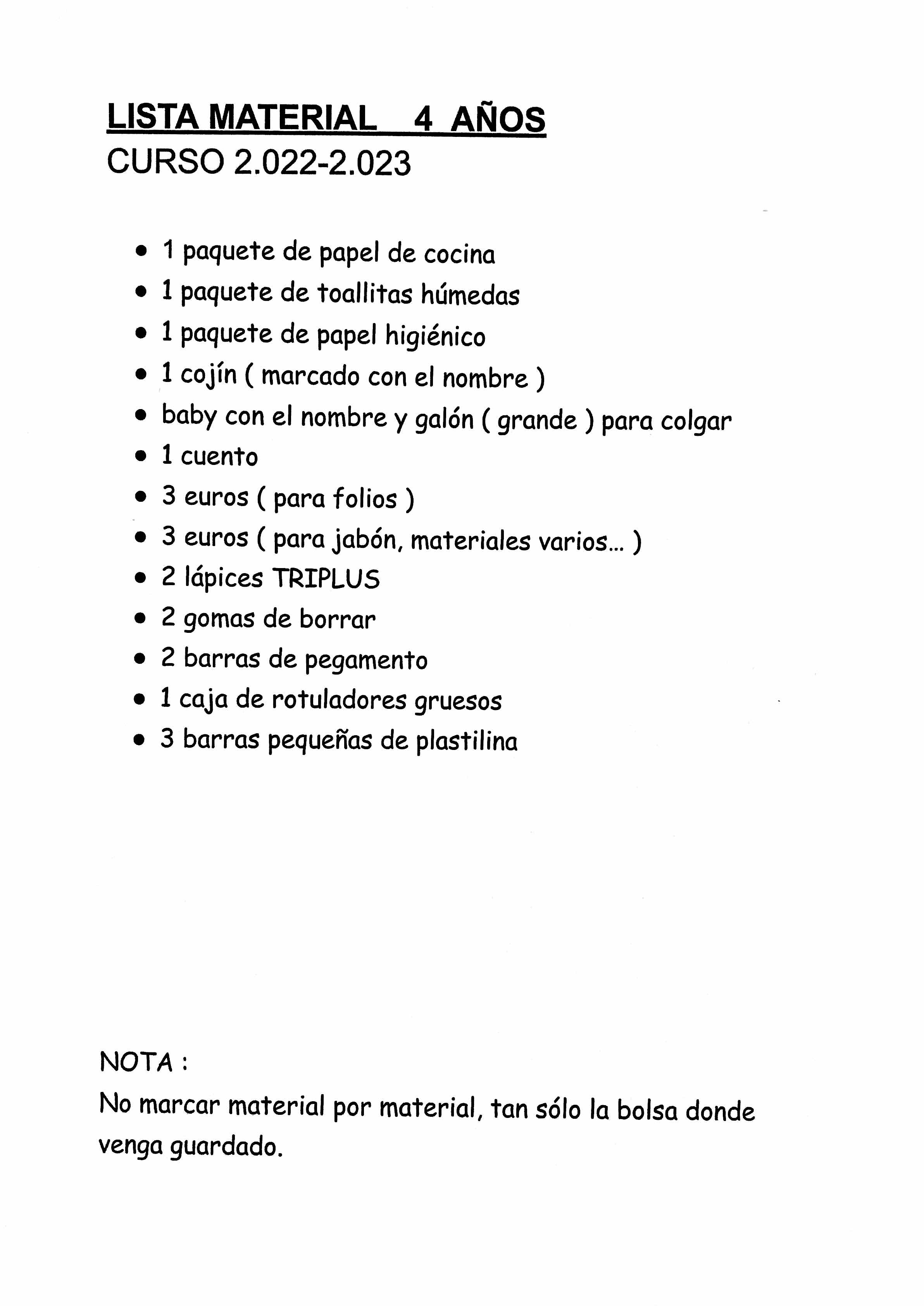 EI 4 años