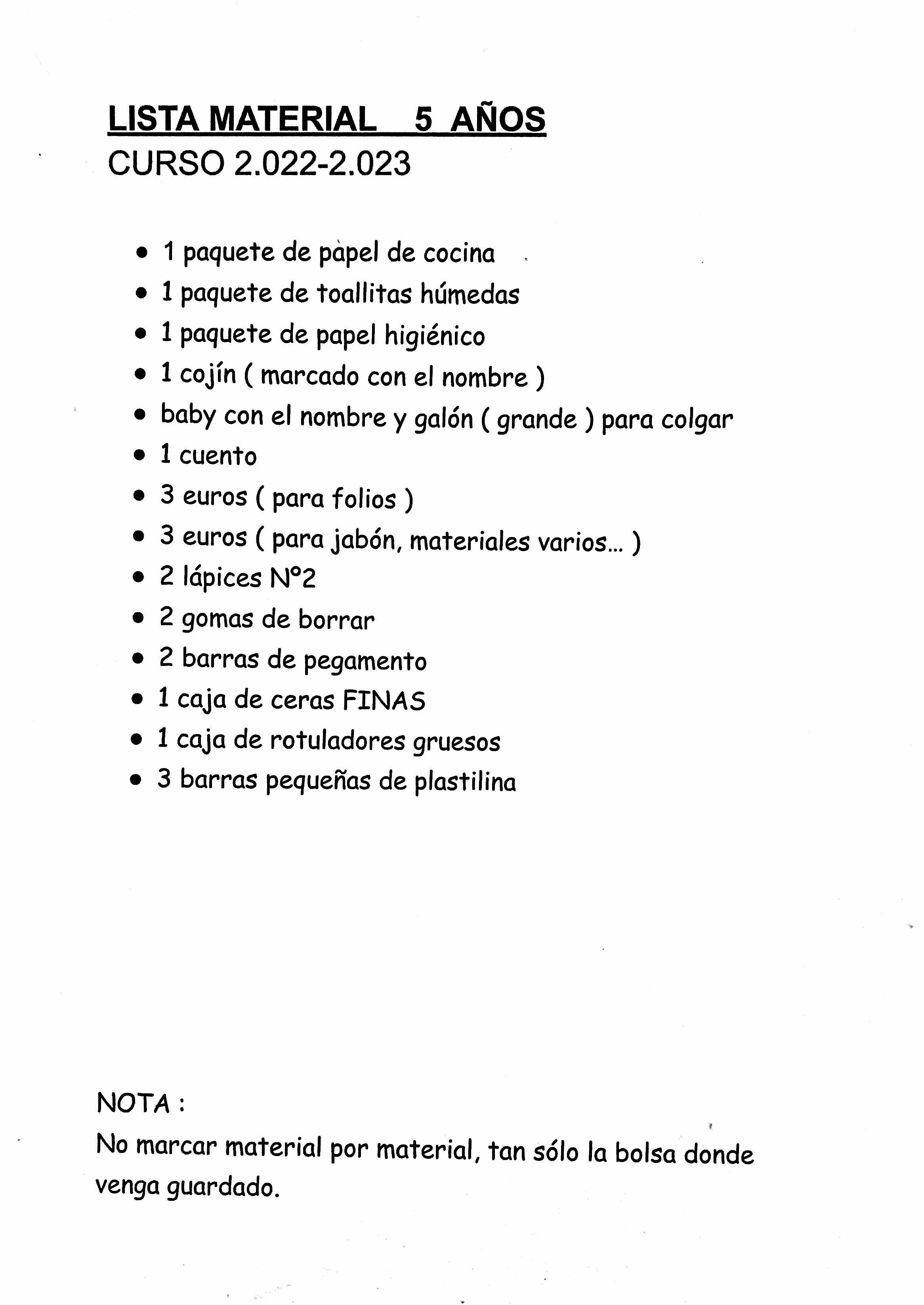 EI 5 años