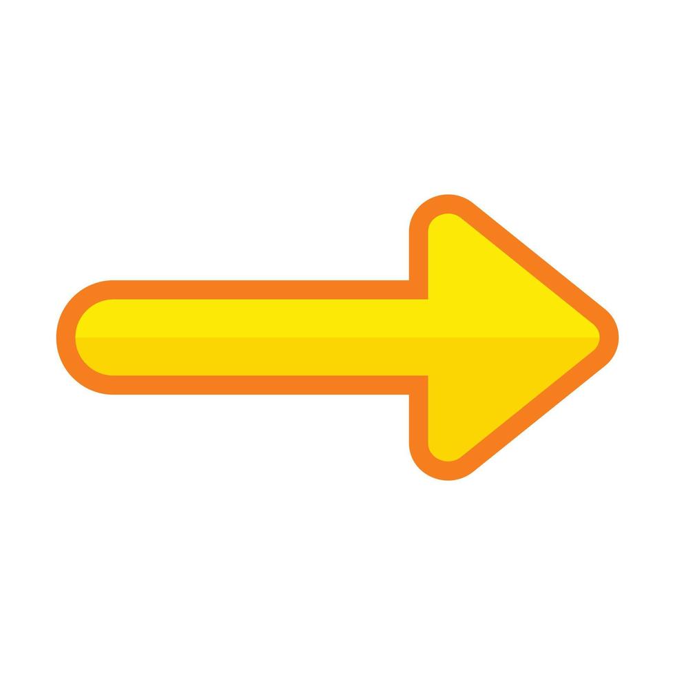 yellow arrow right icon vector