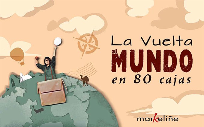 Cartel La vuelta al mundo en 80 cajas