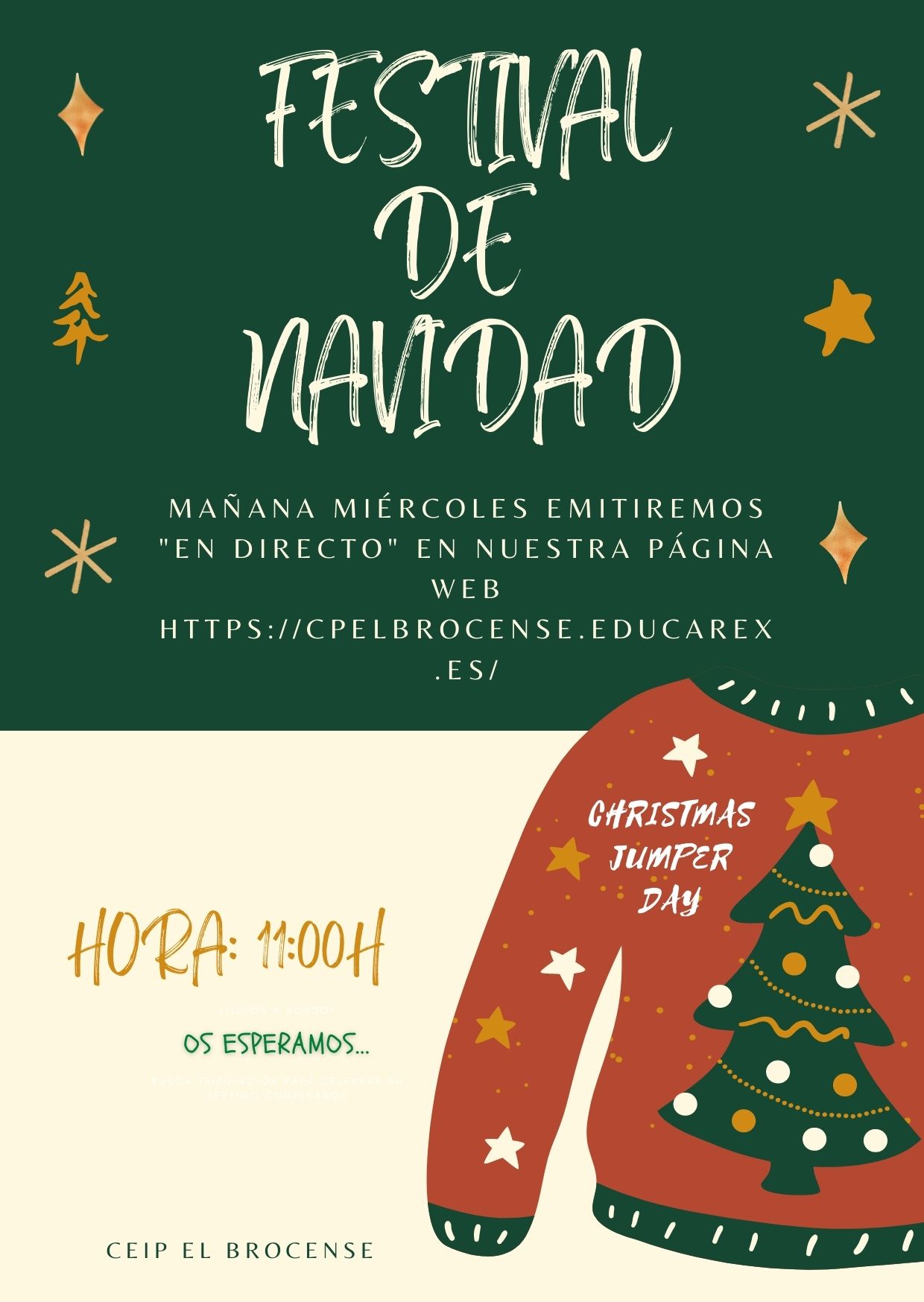 Verde Dorado Hecho a Mano Jersey Personal Navidad Invitacin 1
