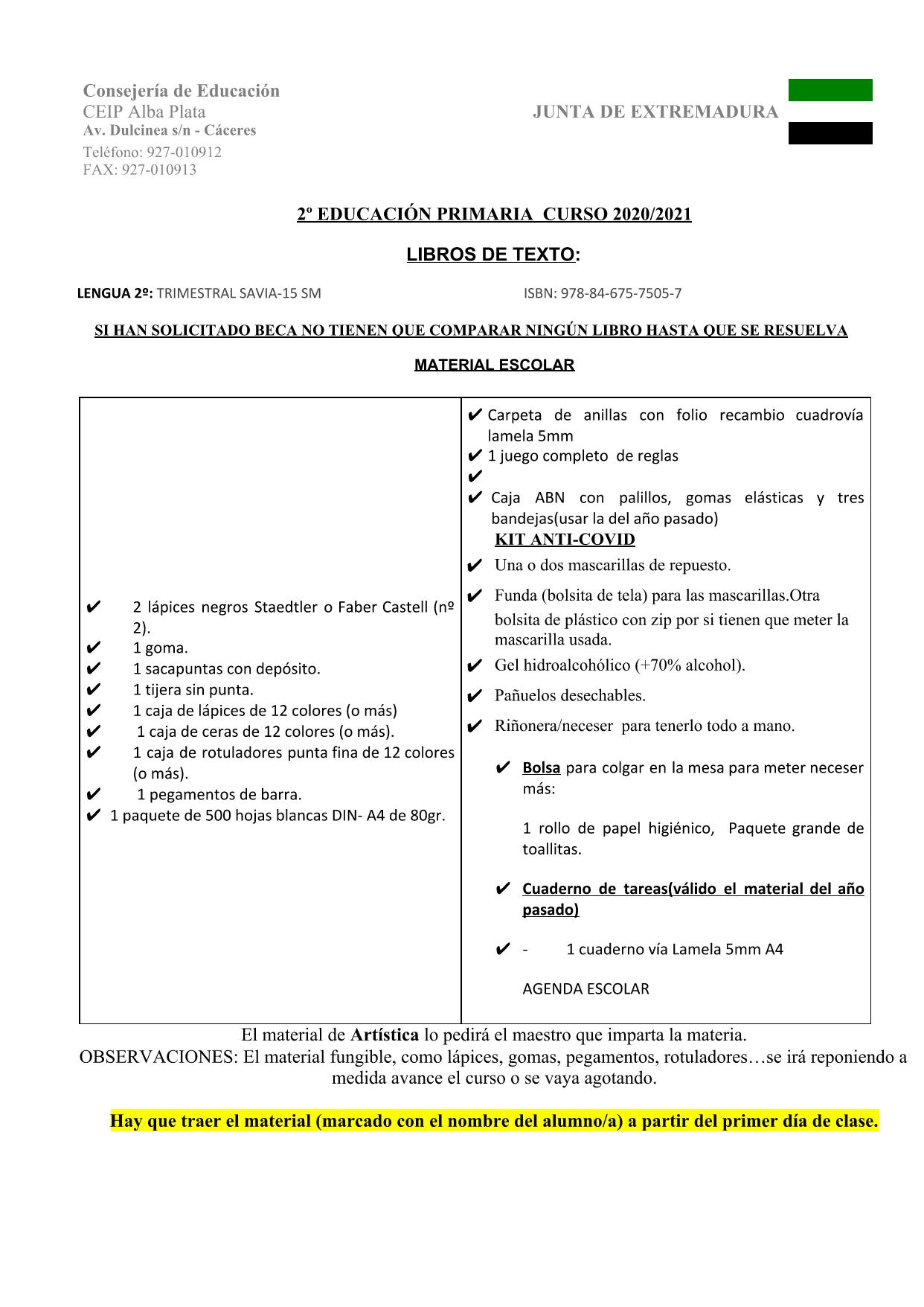 2º MATERIAL ESCOLAR